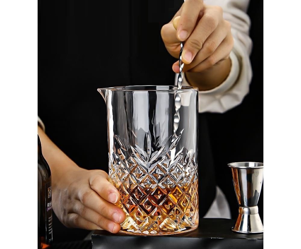 Creative glasses stirring pitcher 700ml Stocked Bar cocktail mixing glass etched cocktail mixing glass