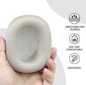 For AirPods Max Hybrid Cloth Silicone Ear <b>Pads</b> Soft Fabric Rubber Replacement Headphone <b>Cushions</b> Comfortable Earpads Covers - Product Image 4