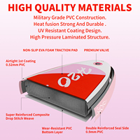 Planche de paddle gonflable H2O rose tout-terrain à double couche avec impression UV, certifiée CE, à aileron unique, portable – Offre spéciale