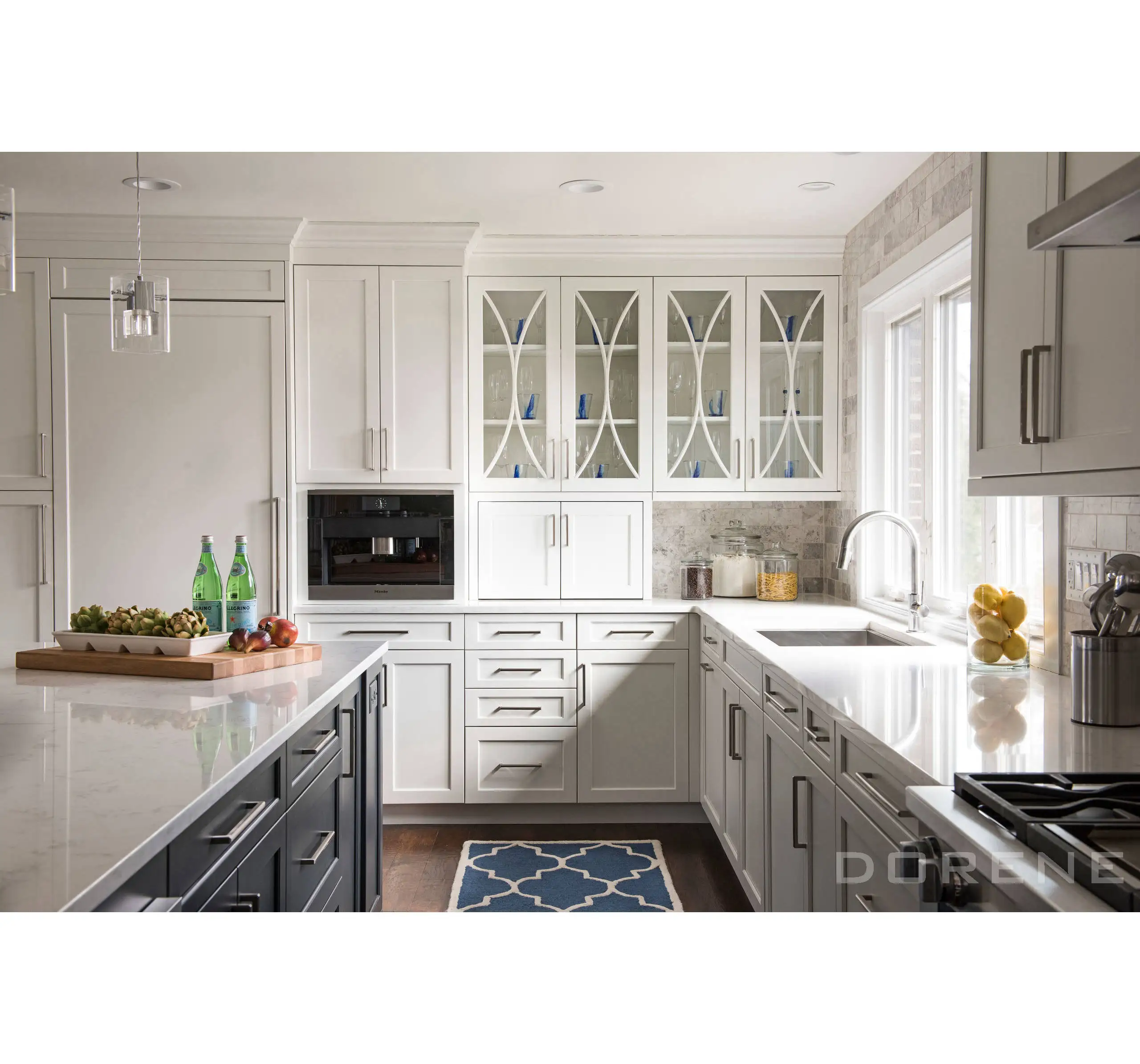 2023 Dorene Factory Price Complete Design Kitchen Cupboards Furniture Set Modern Custom Modular Cabinets Kitchen