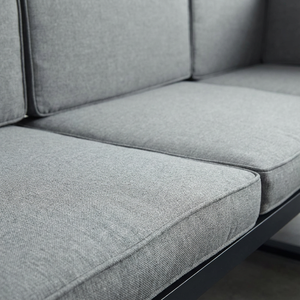 Ensemble <span class=keywords><strong>de</strong></span> canapé d'extérieur moderne en forme <span class=keywords><strong>de</strong></span> L, structure en acier, canapé d'angle modulable, table basse, confortable, minimaliste, pour cour, <span class=keywords><strong>jardin</strong></span>, terrasse - Product Image 5