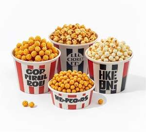 Seau à collation grande taille tasse <span class=keywords><strong>de</strong></span> baignoire en papier personnalisé 64oz 85 OZ seau à pop-corn au poulet frit en papier avec couvercle - Product Image 3