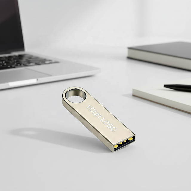 New Lightweight Metal USB 2.0 4GB-64GB Silver Employee Welfare Gift Custom Logo Flash Drive with 2-Year Warranty 39x12.2x4.6mm