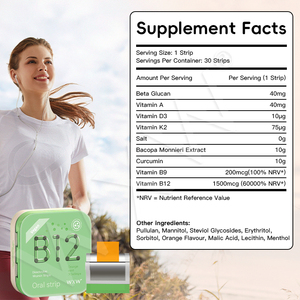 <b>Well</b> Designed Immunity Support B12 Oral Slips Adults <b>Kids</b> <b>Vitamin</b> B12 Nutrition Supplement Energy <b>Vitamin</b> B12 Film Candy - Product Image 6