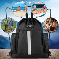 Sac à cordon Gym avec poches Sac de sport avec poignée Sac à dos à cordon de serrage Voyage pour hommes Femmes sacs à dos