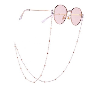 Accessoires pour <span class=keywords><strong>lunettes</strong></span> de soleil, cordon en perles de verre couleur or cuivre, chaîne pour <span class=keywords><strong>lunettes</strong></span> de soleil - Product Image 1