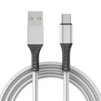 Cable de Datos USB-A a Tipo-C de Nailon Trenzado de 1M, Cable de Sincronización y Carga Rápida Resistente a Enredos para Cámara y Dispositivos iOS