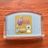 Ventes directes d'usine RAY YI, housse anti-poussière transparente en acrylique pour cartouche de jeu vidéo Nintendo 64, étui de protection N64 avec aimant puissant