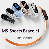 Bracelet connecté sportif M9, notifications de messages, surveillance de la santé, prise en charge multilingue, cadeau, podomètre série Mi