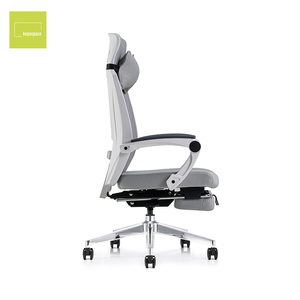Chaise de bureau pivotante KEPO, chaise de jeu de course, chaise d'ordinateur blanche, réglable, confortable, ergonomique, en maille, avec repose-pieds - Product Image 4