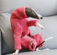 Pyjama pour animaux de compagnie à quatre pattes en polaire double face chaud à col roulé pour les races de lévriers sans poils, extensible et doux