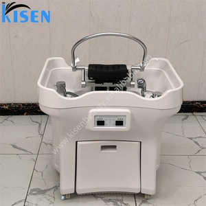 Meubles de salon Kisen, lavabo à shampooing blanc de luxe avec réservoir d'eau, lavabo à shampooing portable sans tuyau, bol à shampooing - Product Image 2