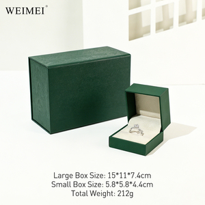 Caja de Papel con Cierre Magnético y Logotipo Personalizado WEIMEI, Empaque de Joyería para Anillos, Empaque de Regalo Magnético de Lujo para Joyería - Product Image 3