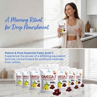 AegleWell OEM Capsules de Gel Doux d'Huile d'Argousier et d'Onagre Certifiées HALAL GMP, Complément Alimentaire Oméga-7 pour la Peau Adulte