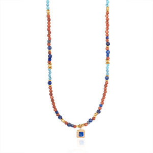 2025 luxe naturel Lapis Lazis en acier inoxydable pendentif perle d'eau douce perle bijoux de <span class=keywords><strong>mode</strong></span> pour les femmes - Product Image 5