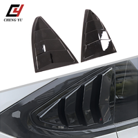 Ailerons de fenêtre arrière aspect carbone noir brillant pour Tesla Model X 2018+ – Cache de ventilation en ABS, pare-soleil et pare-pluie, accessoires