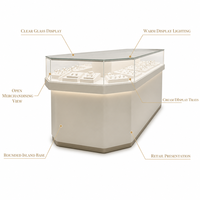 Vitrine rotative de luxe en verre marron doré avec éclairage LED pour bijouteries, design personnalisé