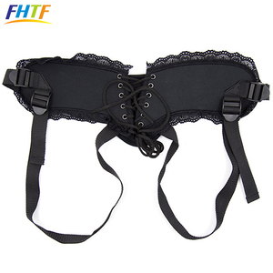 Lace Bondage Strapon <strong>Dildo</strong> <strong>Pants</strong> With O-ring Adjustable Corset Style Harness Lesbian Sex Toy - Product Image 2