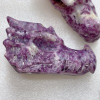 Statue sculptée à la main en Maca naturelle violette en forme de tête de dragon, figurine animale sculptée pour la décoration intérieure et les cadeaux (vente en gros)