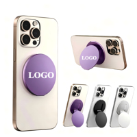 Support de téléphone portable universel pliable ultra-fin en alliage d'aluminium avec aimant double face rotatif à 360°