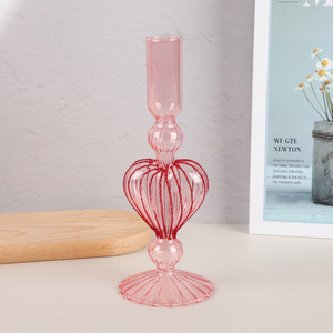 <span class=keywords><strong>Portacandele</strong></span> <span class=keywords><strong>in</strong></span> <span class=keywords><strong>Vetro</strong></span> a Forma di Cuore Stile Nordico di Lusso per Decorazione d'Interni - Product Image 5