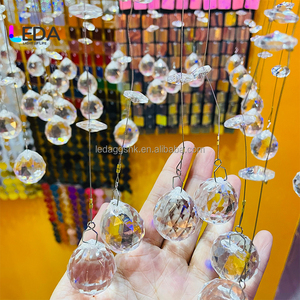 LEDA Bolas de Cristal Transparentes de Alta Calidad, Cuentas Octagonales Transparentes, Guirnaldas para Bodas, Cadenas de Cristal Colgantes, DIY - Product Image 2