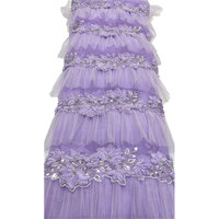 NI.AI Nouveau style Tissu en dentelle à sequins géométriques brodés, entièrement recouvert de sequins, tissu en dentelle perlée courte avec sequins