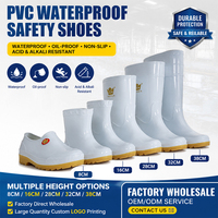 Bottes de travail en PVC imperméables, résistantes à l'huile, aux acides et aux alcalis, faciles à nettoyer, pour l'industrie alimentaire, la cuisine, l'abattoir, l'industrie
