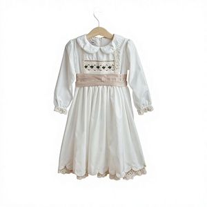 Vestido Blanco Bordado de Navidad para Bebé Niña, Manga Larga, Estilo Vintage, para Ocasiones Especiales, Vestido Infantil Eirlys - Product Image 1