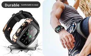 Boîtier de Modification de luxe bracelet de montre intégré pour <span class=keywords><strong>Apple</strong></span> <span class=keywords><strong>Watch</strong></span> 44mm 45mm série 9 <span class=keywords><strong>8</strong></span> 7 étui de protection en métal pare-chocs - Product Image 5