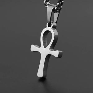 Colliers à motif croix pour femmes et filles, mini pendentifs Ankh égyptiens en acier inoxydable, accessoires pour hommes - Product Image 4