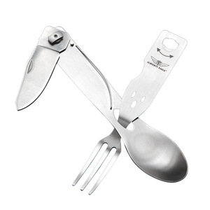 Ensemble de couverts de voyage portable <span class=keywords><strong>en</strong></span> acier inoxydable poli miroir, <span class=keywords><strong>3</strong></span> <span class=keywords><strong>en</strong></span> <span class=keywords><strong>1</strong></span>, <span class=keywords><strong>fourchette</strong></span>, <span class=keywords><strong>cuillère</strong></span>, <span class=keywords><strong>couteau</strong></span>, ouvre-boîte - Product Image 4