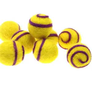 Wool Felt Ball for Cats Soft Fuzzy Enrichment felt cat Toy with bell Inside