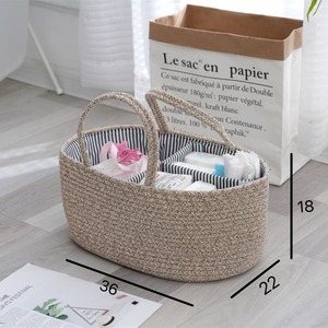 Handmade có thể tháo rời bông dây tã giỏ Nursery giặt Hamper tổ chức - Product Image 4
