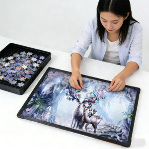 Cadre de puzzle 50*70 cm, cadre noir, protection anti-collision aux coins, design sûr et fiable, planche de rangement pour puzzle - Product Image 1