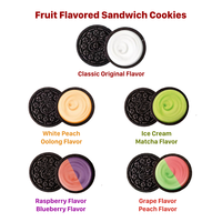 Biscuits chinois en gros, diverses saveurs de fruits, biscuits sandwich, boîte de 380g, biscuits en forme de wagon, biscuits sucrés et croustillants