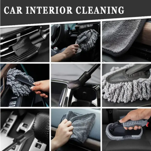 Set sikat pembersih mobil, 9 buah sikat handuk <span class=keywords><strong>Microfiber</strong></span> sikat ban Interior eksterior mobil Set alat cuci - Product Image 6