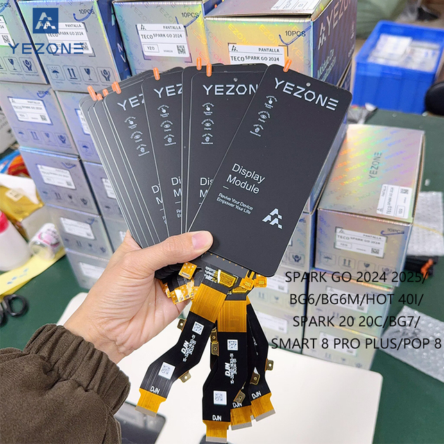 Yezone Lcd Display Screen for Tecno Spark GO 2024 2025 BG6 7 Hot 40i Spark 20 Smart 8 Pro 100% test Phone Screen Replacement