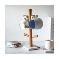 卸売ドリンクウェア木製大理石コーヒーティーカップハンギングディスプレイマグホルダー