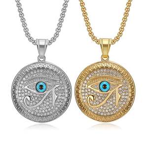 Hip Hop Eye Horus Waterproof Stainless Steel Tarnish Free <b>Fashion</b> Jewelry <b>Pendant</b> <b>Necklaces</b> 18K Gold Plated Male Man Mens - Product Image 1