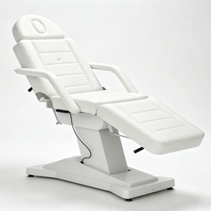 Table de massage électrique blanche, chaise de traitement rembourrée, chaise de salon de beauté, chaise de spa, chaise de soin du visage - Product Image 1