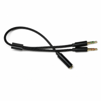 Câble répartiteur audio 3,5 mm, 2 mâles vers 1 femelle, câble en Y tressé, adaptateur casque + microphone pour avion, ordinateur, télévision