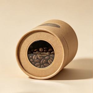 Vente en gros de boîtes à café en papier kraft écologiques, tube cylindrique personnalisé avec logo pour le stockage du café moulu - Product Image 3