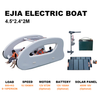 Bateau flottant gonflable portable et léger, maison flottante gonflable durable à énergie solaire avec moteur électrique pour jeux aquatiques