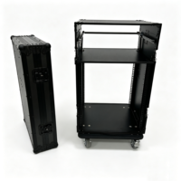 Estuche de Transporte con Ruedas Desmontable OEM de 12U para Amplificador, 2 Puertas Combinables, Cierres de Seguridad, 2 Mesas para DJ, Resistente al Agua IP67