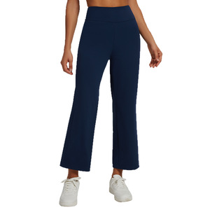 Pantalones de Yoga de Cintura Alta para Mujer Allure Body, Color Azul Marino, Corte Holgado, Elásticos en Cuatro Direcciones, Pantalones Deportivos para Fitness - Product Image 3