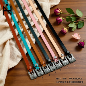 Cintura in camoscio con fibbia floreale retrò da 1,8 cm per donna, cintura alla moda - Product Image 3