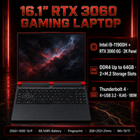 Ordinateur portable avec carte graphique 6 Go JZ58, écran 16,1 pouces 2K 2560x1600, processeur Intel I9-11900H, RTX3060, DDR4 64 Go, 4 To M.2, Thunderbolt 4, clavier rétroéclairé