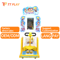 Machine de jeu d'arcade TT Play Speed Skater à monnayeur, avec support en anglais, construction en métal et plastique, pour usage intérieur dans les centres de jeux