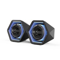 Haut-parleur audio pour ordinateur de bureau, avec effet d'éclairage RGB, petit haut-parleur de jeu, caisson de basses